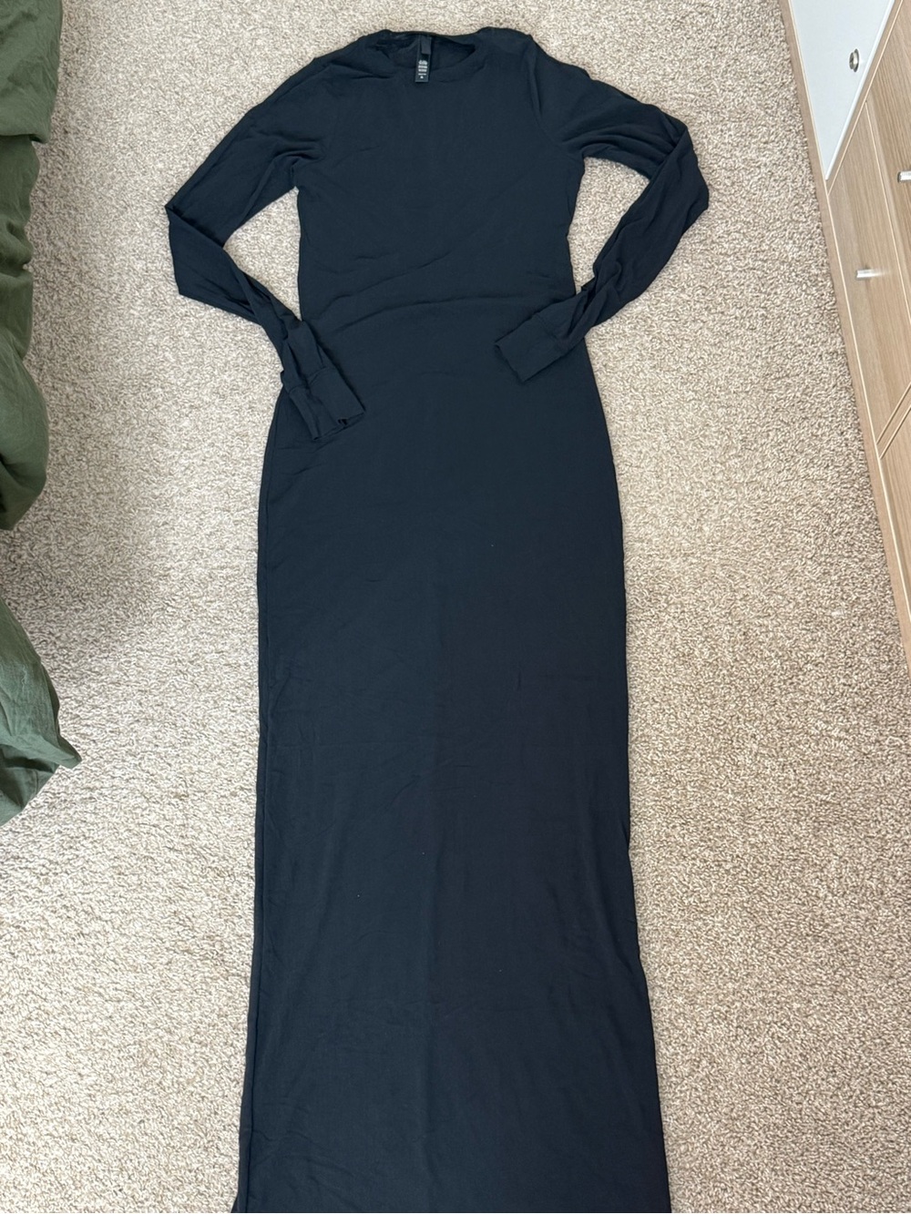 SKIMS Milky Sheer Crew Neck Long Sleeve Long Dress